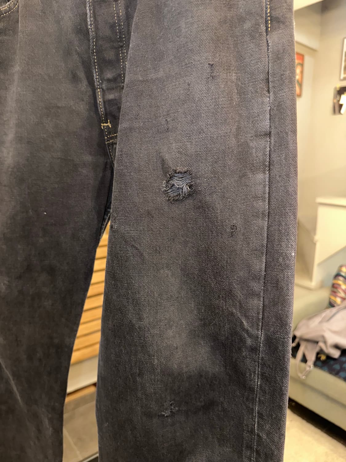 90’s Levi’s 501 black denim washed pants 상품이미지7