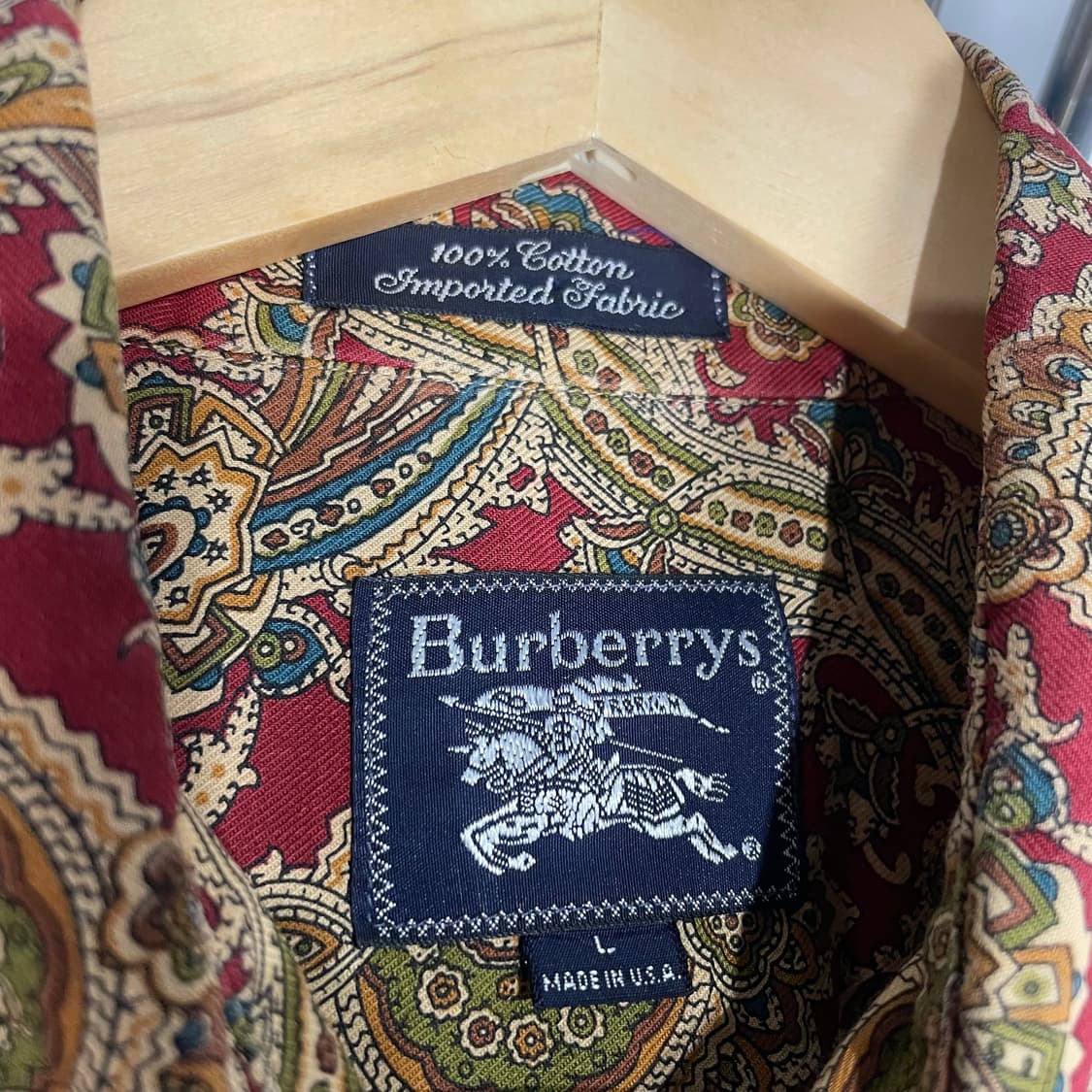 90s USA 버버리 Burberrys 페이즐리 셔츠 상품이미지7
