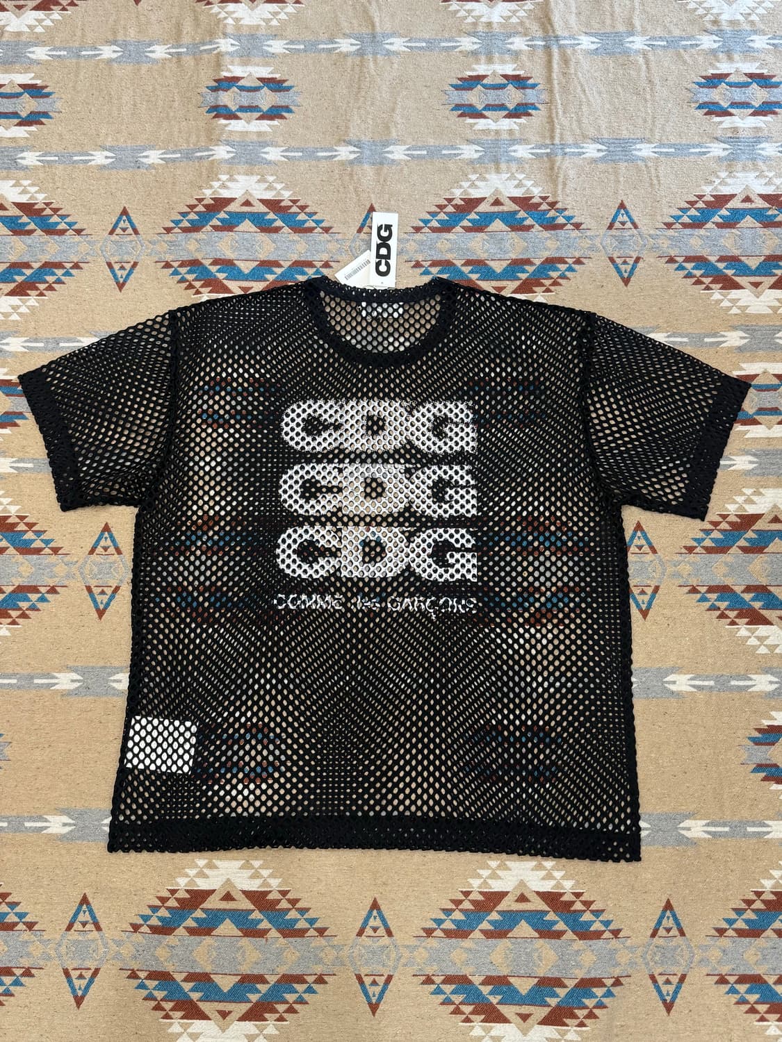 [M][105] 꼼데가르송 CDG 오버사이즈 메쉬 티셔츠 블랙 상품이미지3