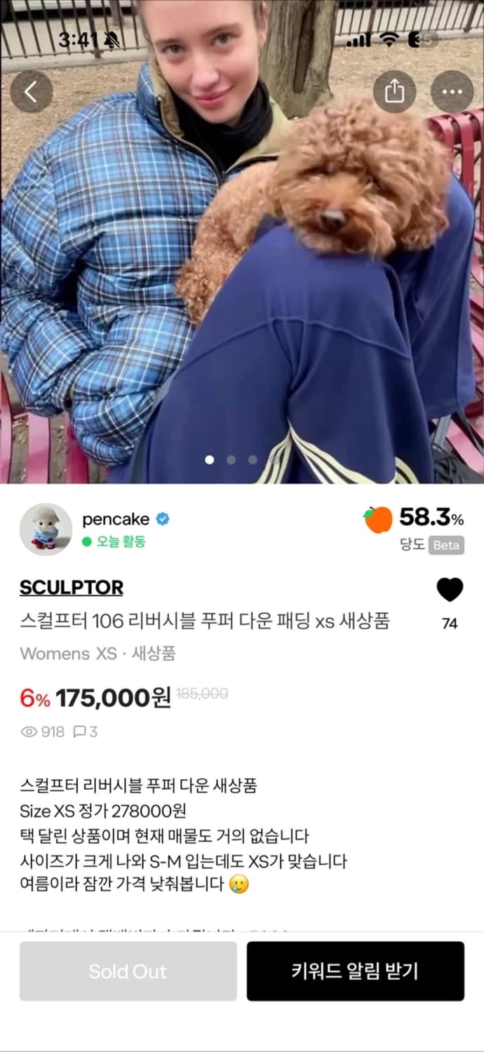 스컬프터 리버시블 푸퍼 다운 패딩 XS 상품이미지5