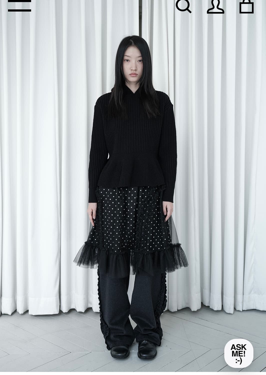 생긴 스튜디오 러플 도트 샤스커트!! 상품이미지1