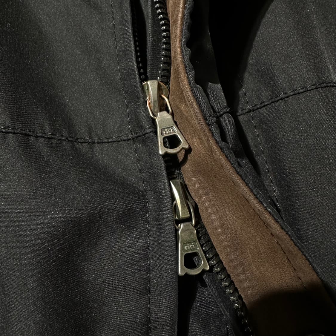 란스미어 레더 트림 싱글 집업 자켓 블랙 상품이미지6