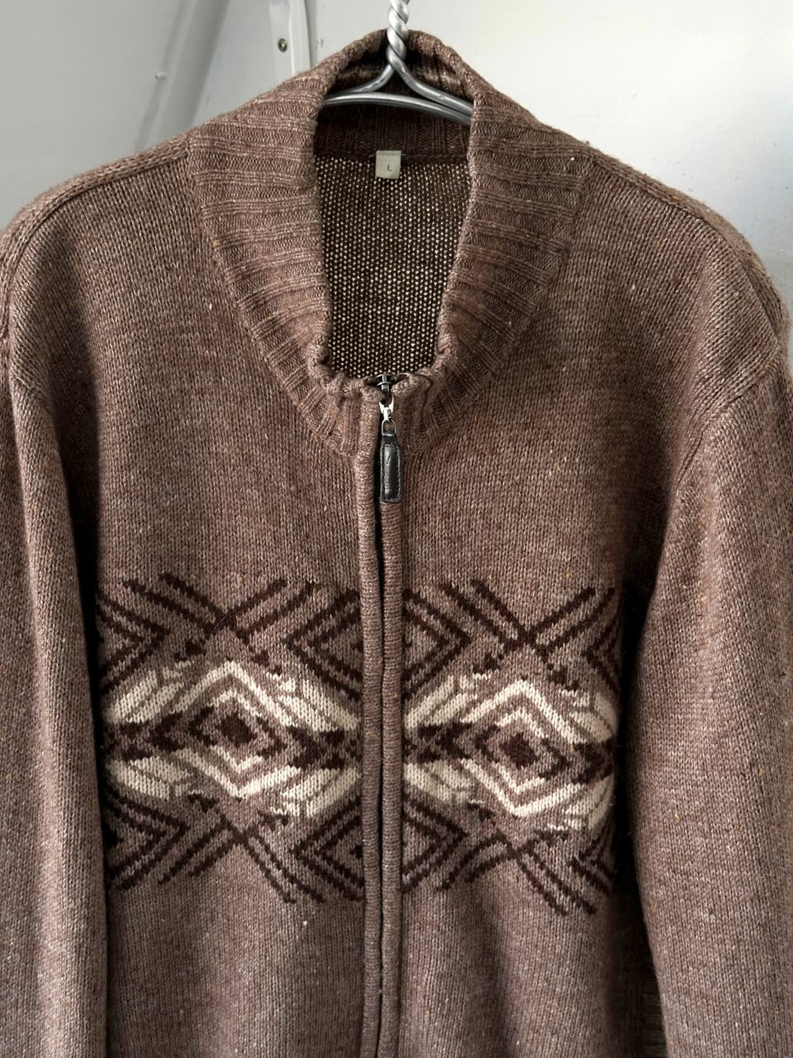 Wool blend zip design knit jacket 상품이미지10