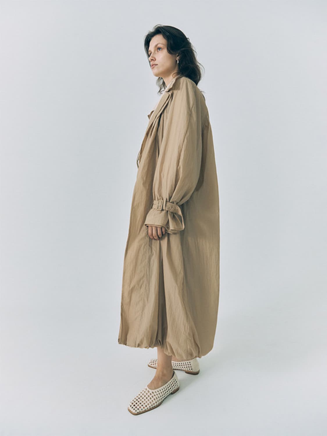 로우클래식 나일론 트렌치코트 베이지 상품이미지3