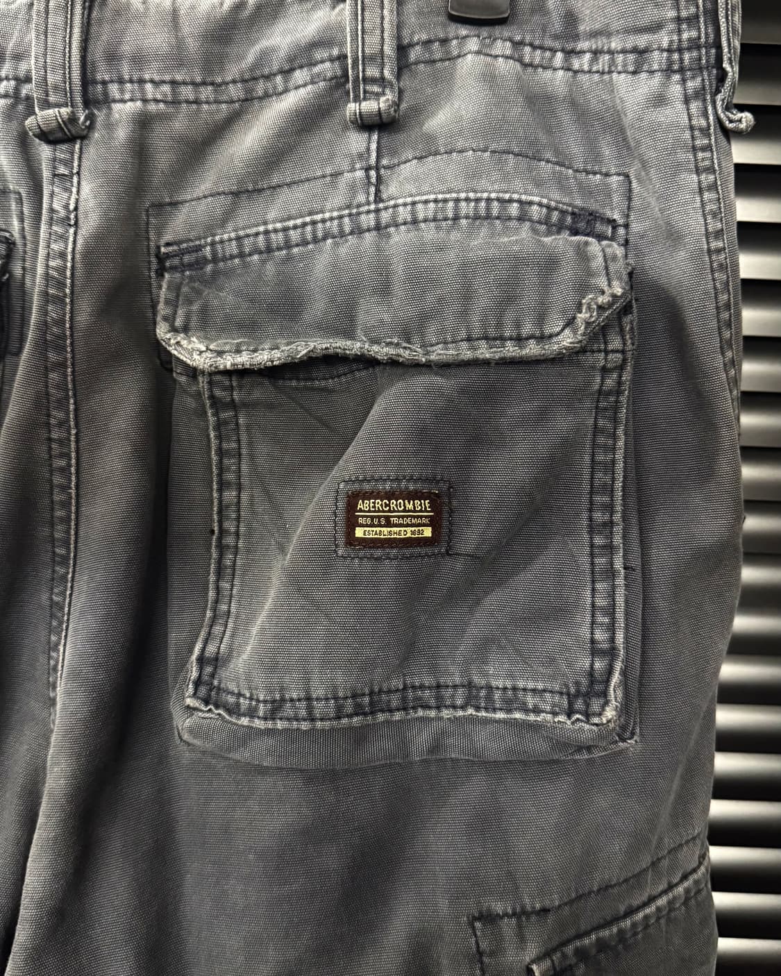 아베크롬비 네이비 남색 워시드 코튼 카고 반바지 쇼츠 30 포켓 빈티지 상품이미지4