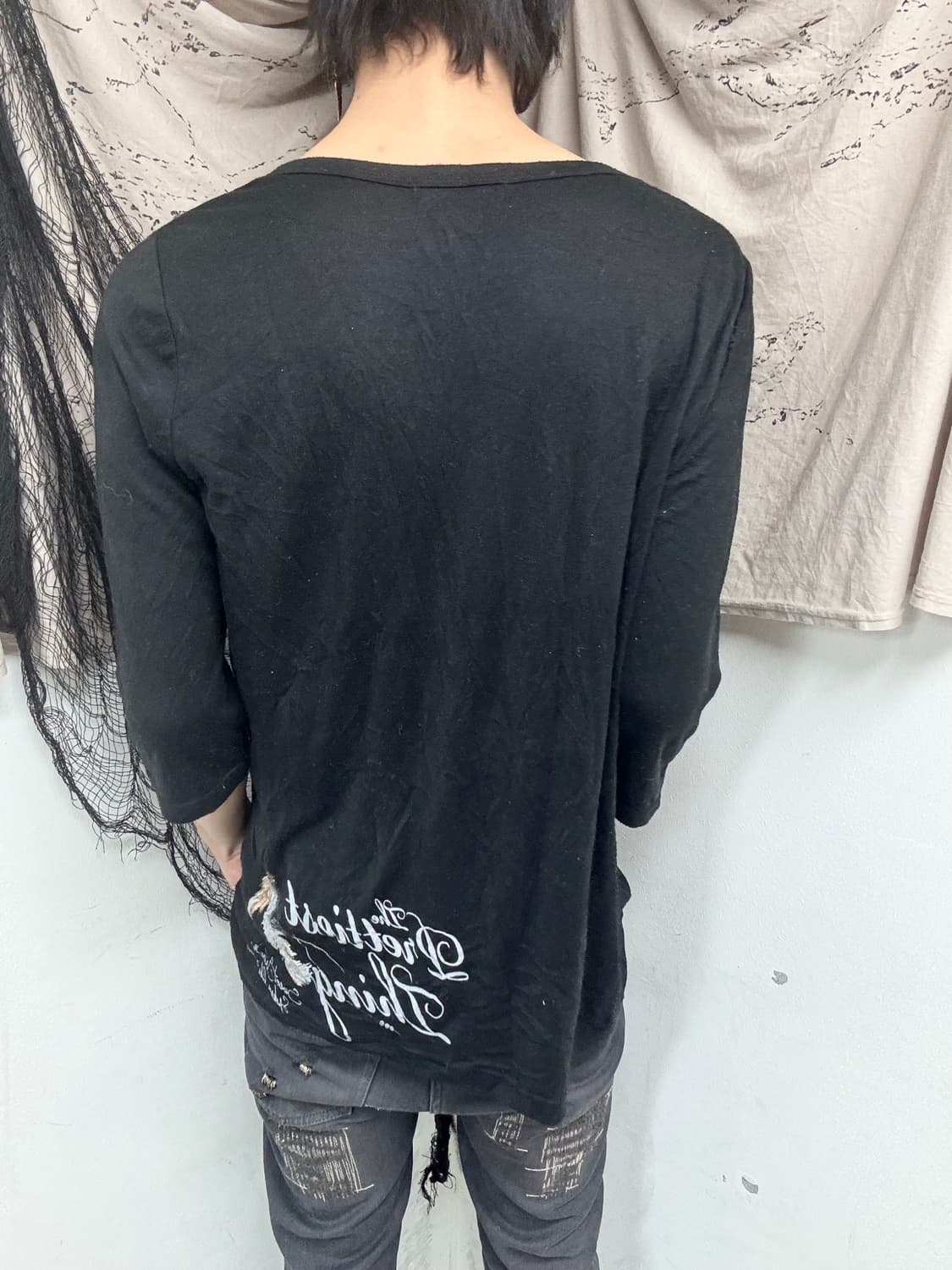 [PLG]feathers Print Black Sleeve 상품이미지8