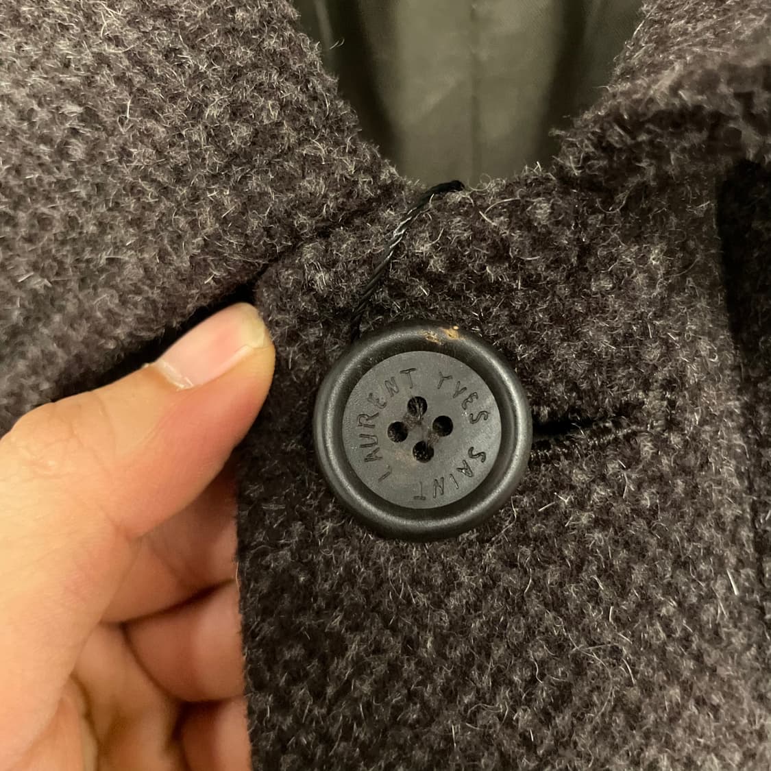 90s YSL 입생로랑 트윌 울 버튼 스트레이트 코트 상품이미지6