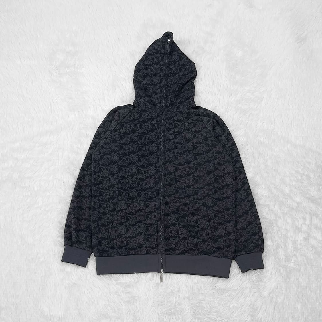 베이비마일로 애니멀 패턴 후드집업 그레이 블랙 상품이미지3