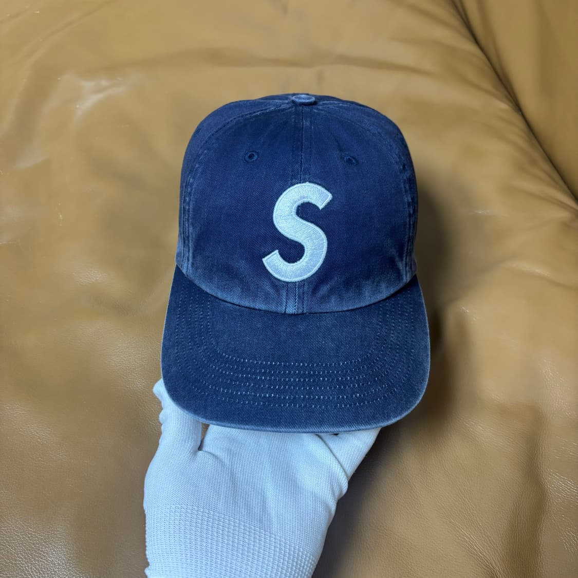 슈프림 S로고 6패널 볼캡 모자 23fw 피그먼트 네이비 상품이미지3