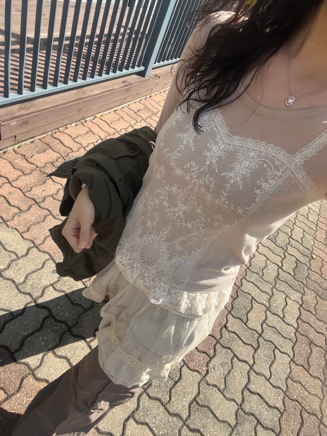 wisegirl 와걸 빈티지 롱슬리브 레이스 발레코어 일본빈티지 상품이미지1