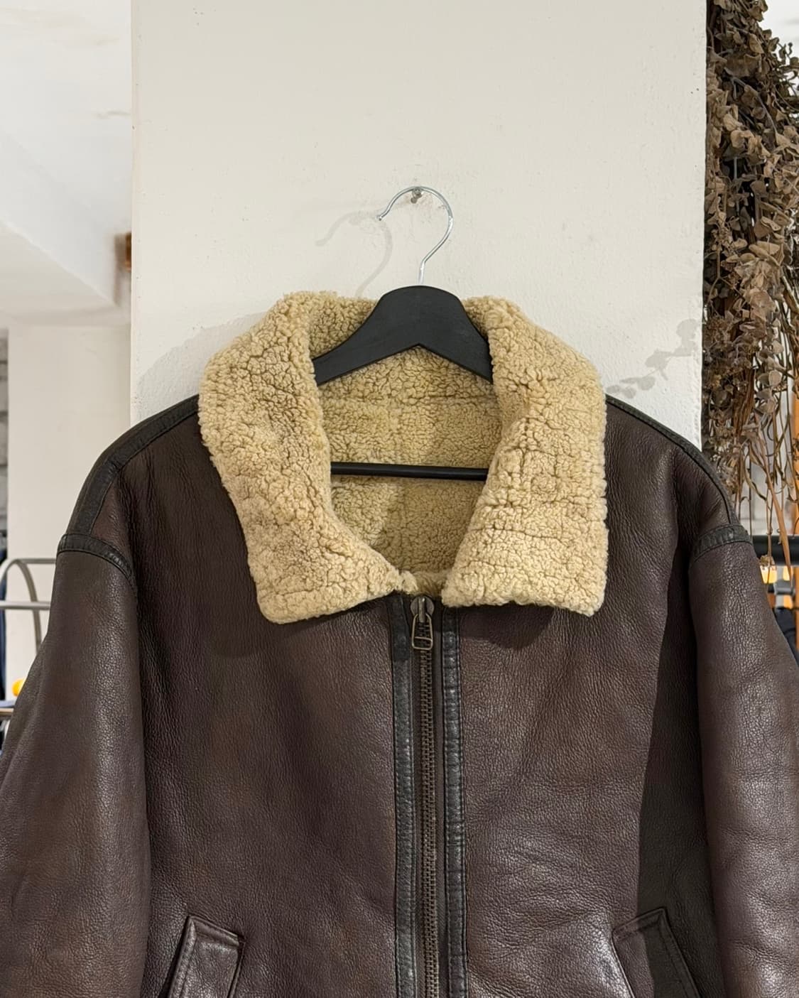 티피코시 브라운 b-3 램스킨 레더 시어링 무스탕 상품이미지4