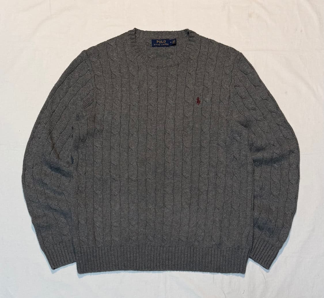폴로 랄프로렌 꽈배기 케이블 니트 그레이 상품이미지1