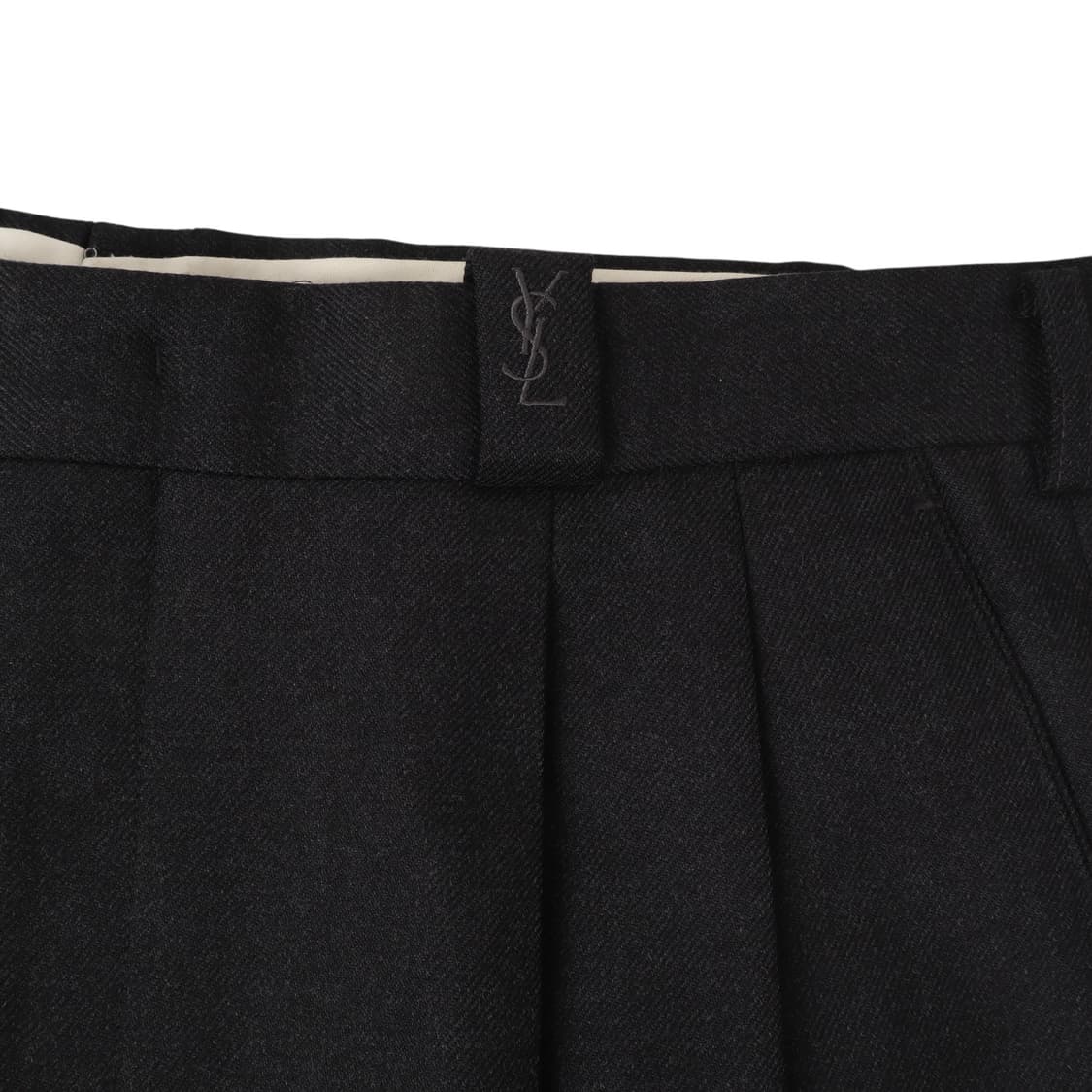입생로랑 블랙 울 핀턱 트라우저 팬츠 상품이미지3