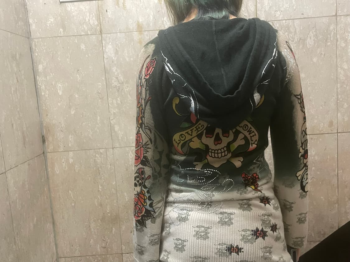 크리스챤 오디져 에드하디 니트 미니원피스 후드 파커 상품이미지4