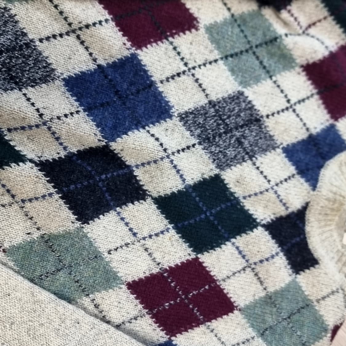 lg패션 제이프레스 빈티지 아가일 패턴 니트 스웨터(105) 상품이미지2