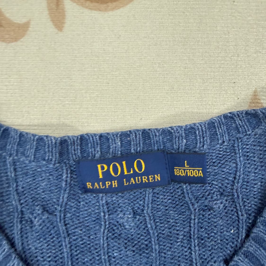 (L)폴로 랄프로렌 꽈배기 케이블 니트(블루) 상품이미지2