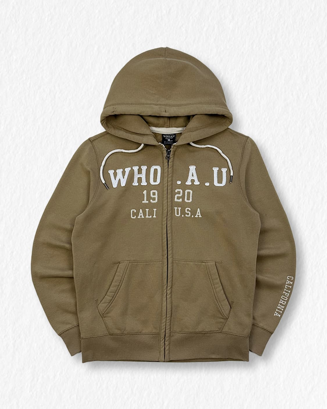 후아유 기모 후드집업 카키브라운 상품이미지1