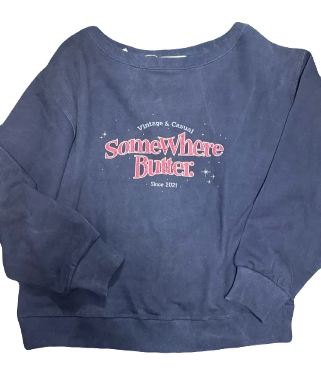 썸웨어버터 맨투맨 Wave Logo One Shoulder 상품이미지2