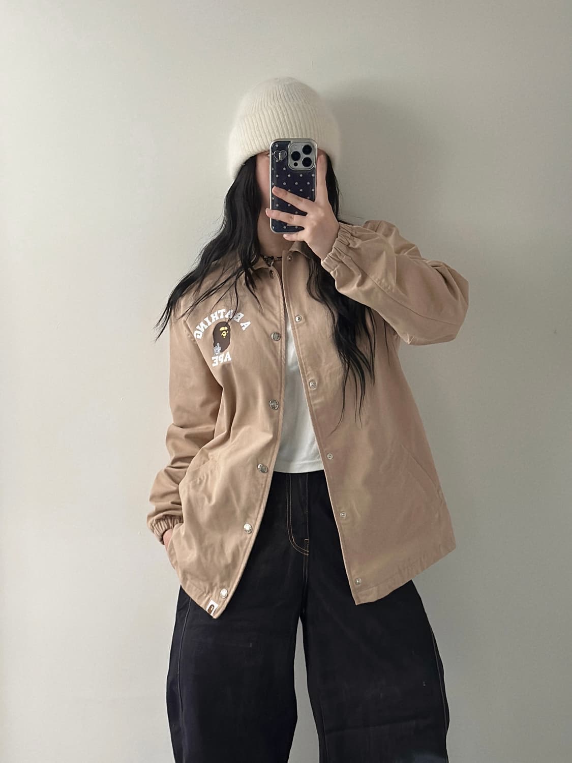 베이프 베이지 컬리지 코치 자켓  상품이미지3