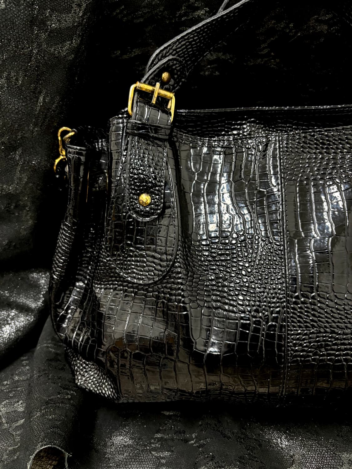 “Vintage” 00’s Mood Black Croco Bag 상품이미지6