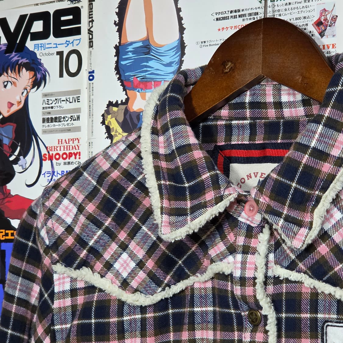 컨버스 JPN 퍼 포인트 핑크 웨스턴 체크 셔츠 상품이미지2