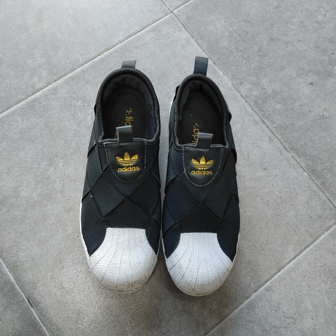 260 아디다스 남성 블랙 오리지널 슈퍼스타 슬립온 운동화 상품이미지2