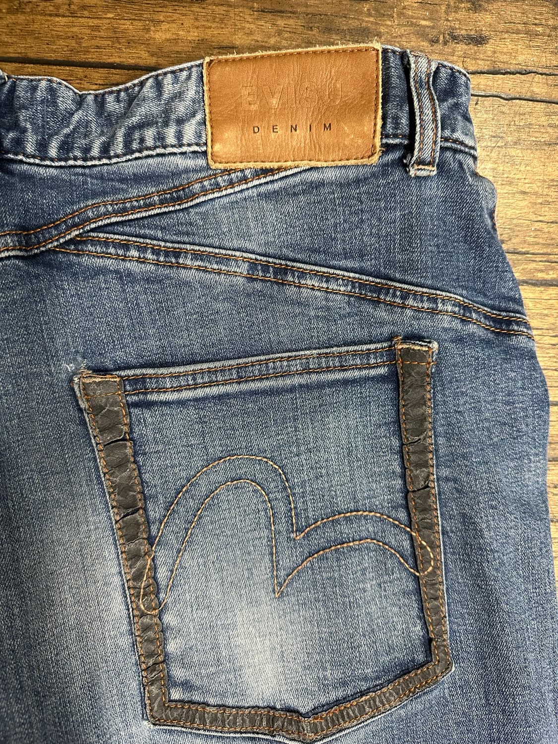 에비수 EVISU Denim 배기핏 데님 팬츠 34인치 상품이미지3