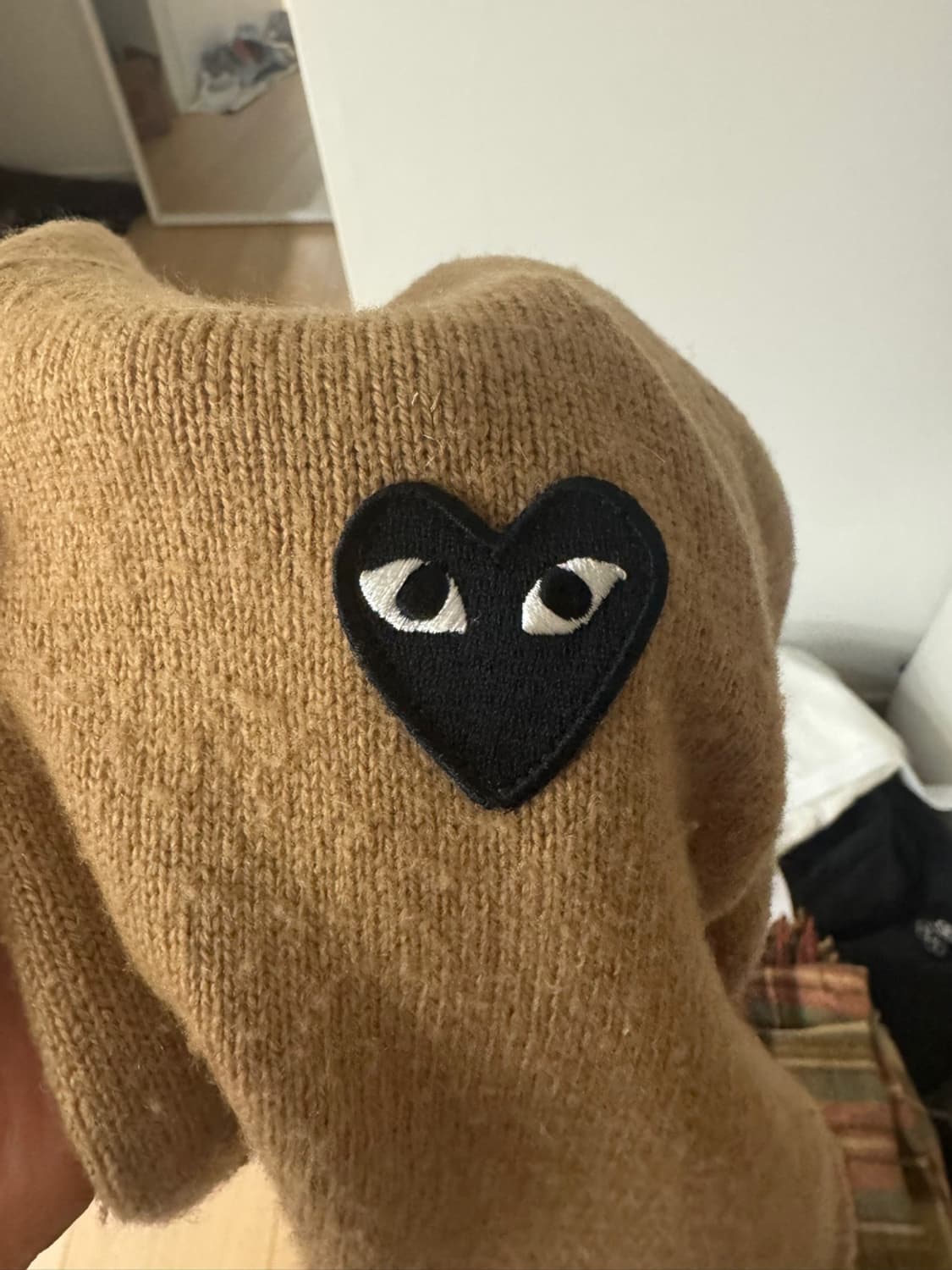 꼼데가르송 베이지 블랙와펜 가디건 상품이미지5