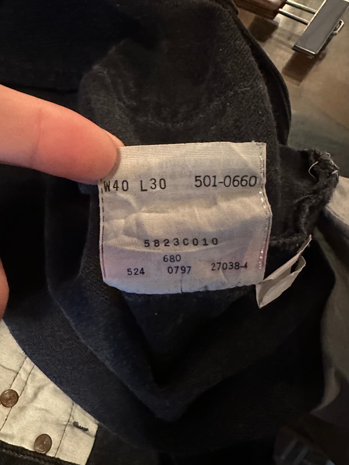 90s USA 빈티지 리바이스 501 0660 블랙진 흑청 데님 팬츠 상품이미지7