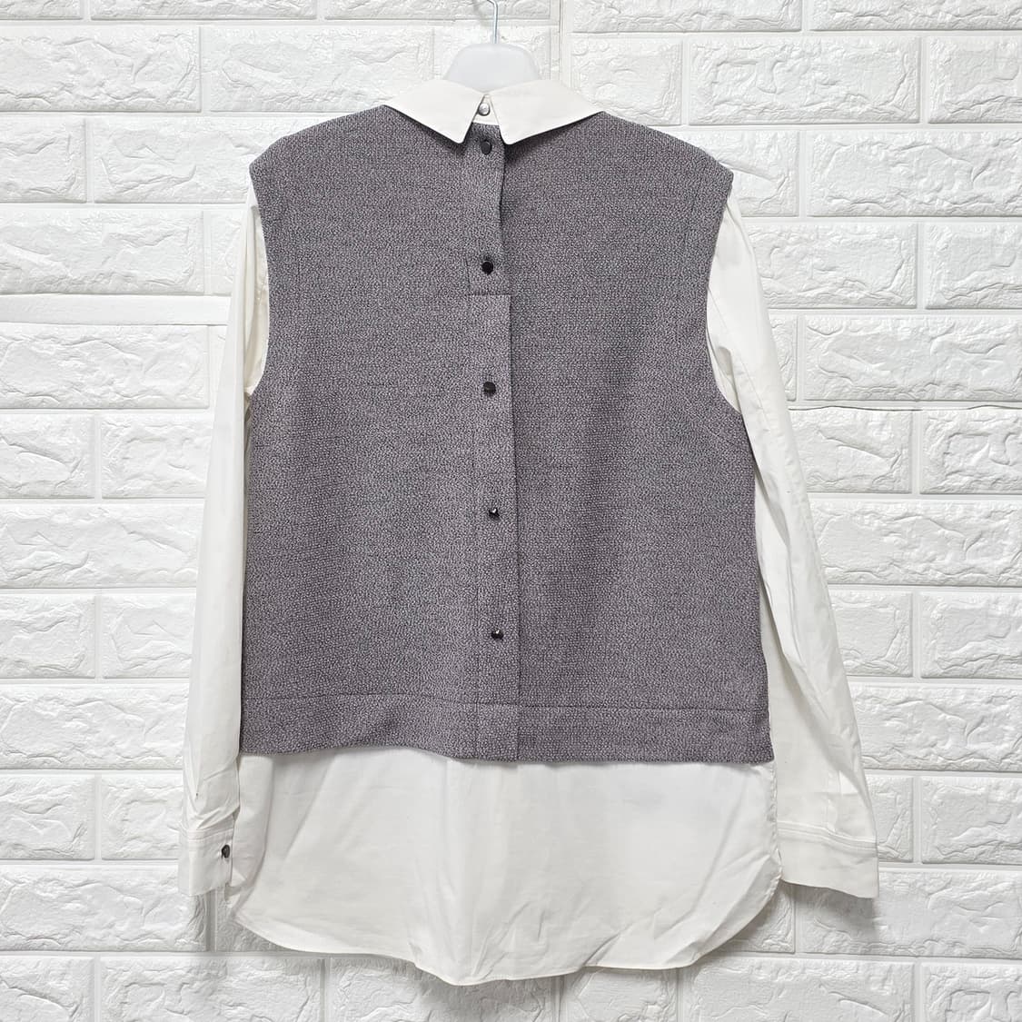 택포// 지고트 블라우스 레이어드 니트 조끼 M 상품이미지4