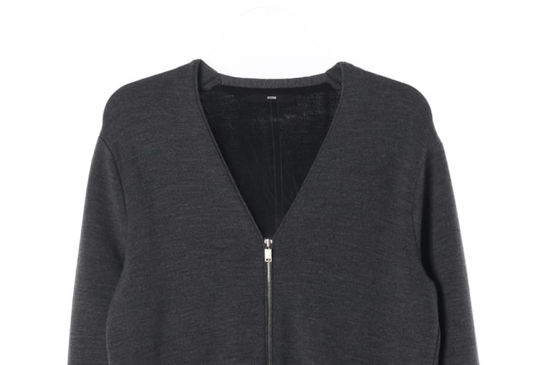 시스템 울 100% 롱 니트 집업 가디건 M 상품이미지3