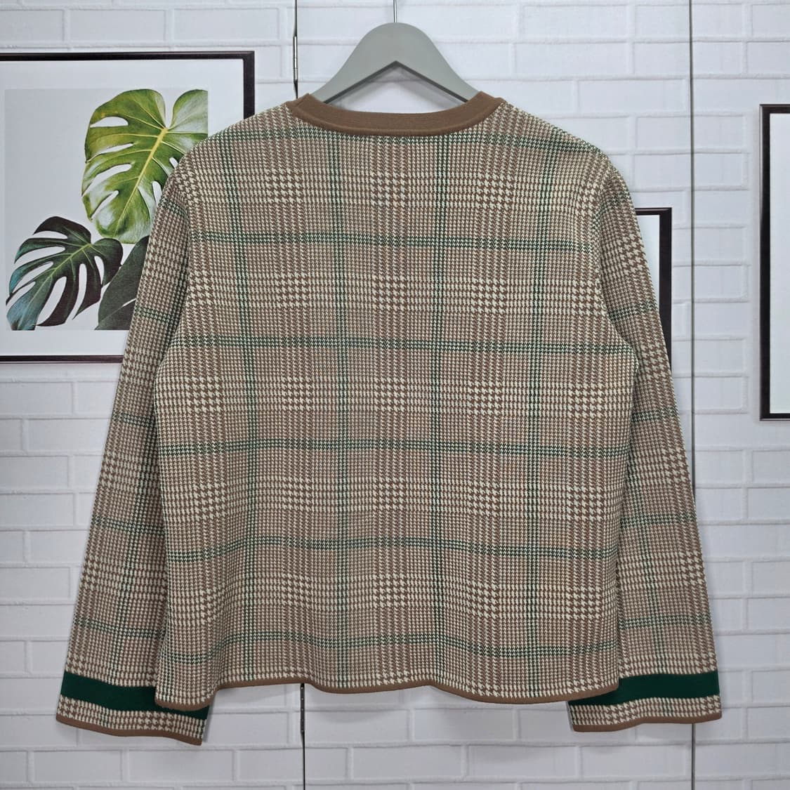 한섬 시스템 하운드투스 패턴 니트 긴팔 티셔츠 프리 사이즈 상품이미지6