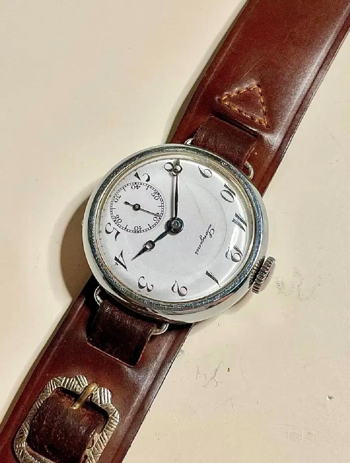 수리완료! 1920년대 론진 트렌치 워치 수동 시계 청침 빈티지 상품이미지2