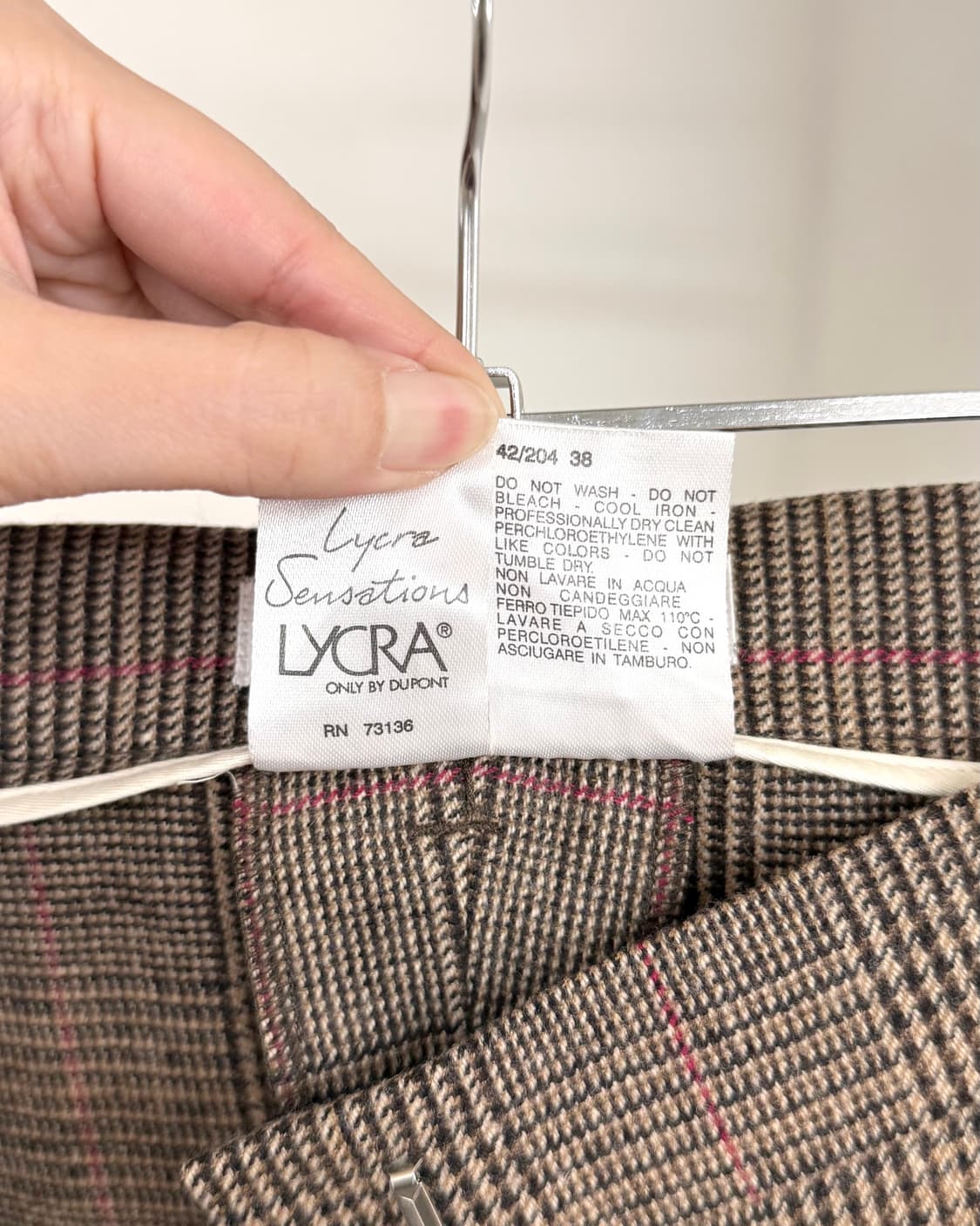 막스마라 브라운 체크 스트레이트 팬츠 상품이미지9