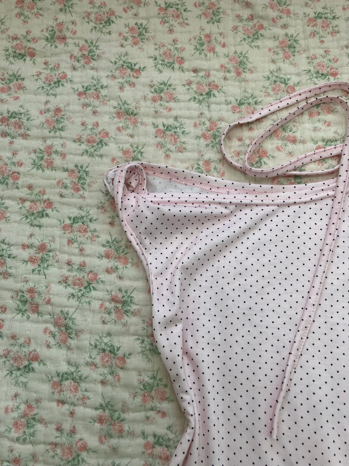 빈티지 딸기 우유 핑크 땡땡이 초크 반팔 1044 y2k 스트릿 갸루 펑 상품이미지4