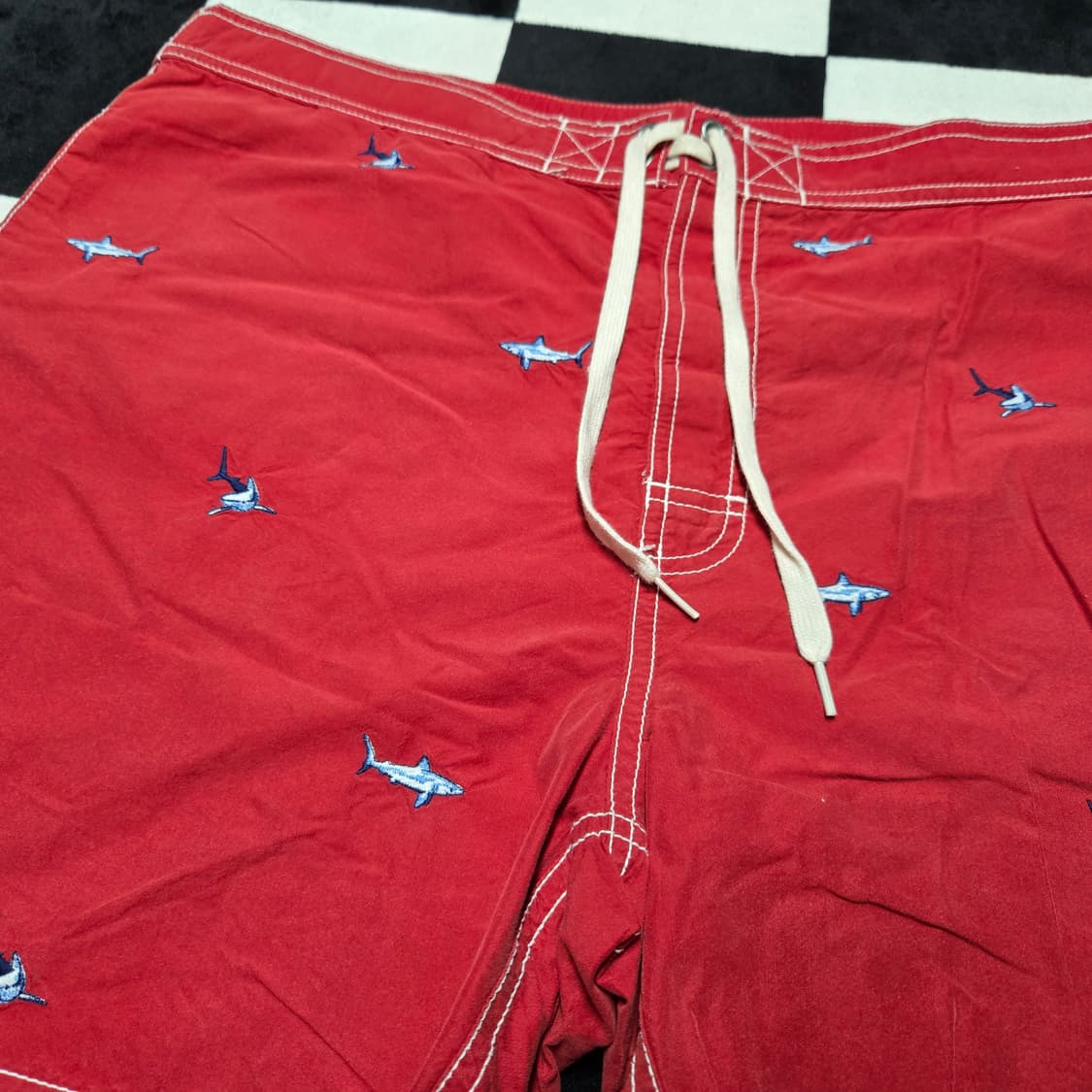 XL 폴로랄프로렌 90s 샤크 엠브로이드 스윔팬츠 레드 수영복 상품이미지2