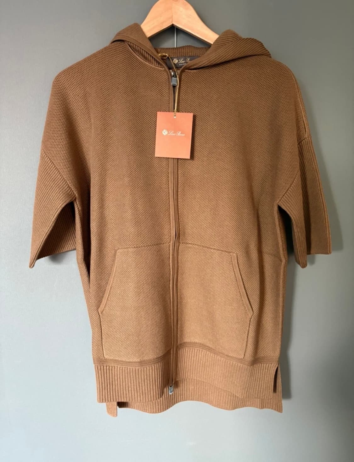 로로피아나 여성 후드 니트 짚업 브라운 상품이미지1