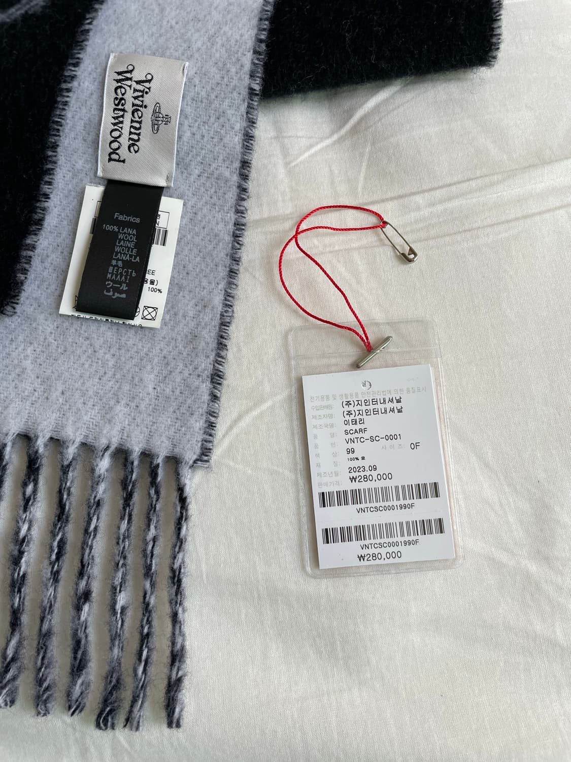 비비안웨스트우드 싱글 orb 양면 머플러 상품이미지4