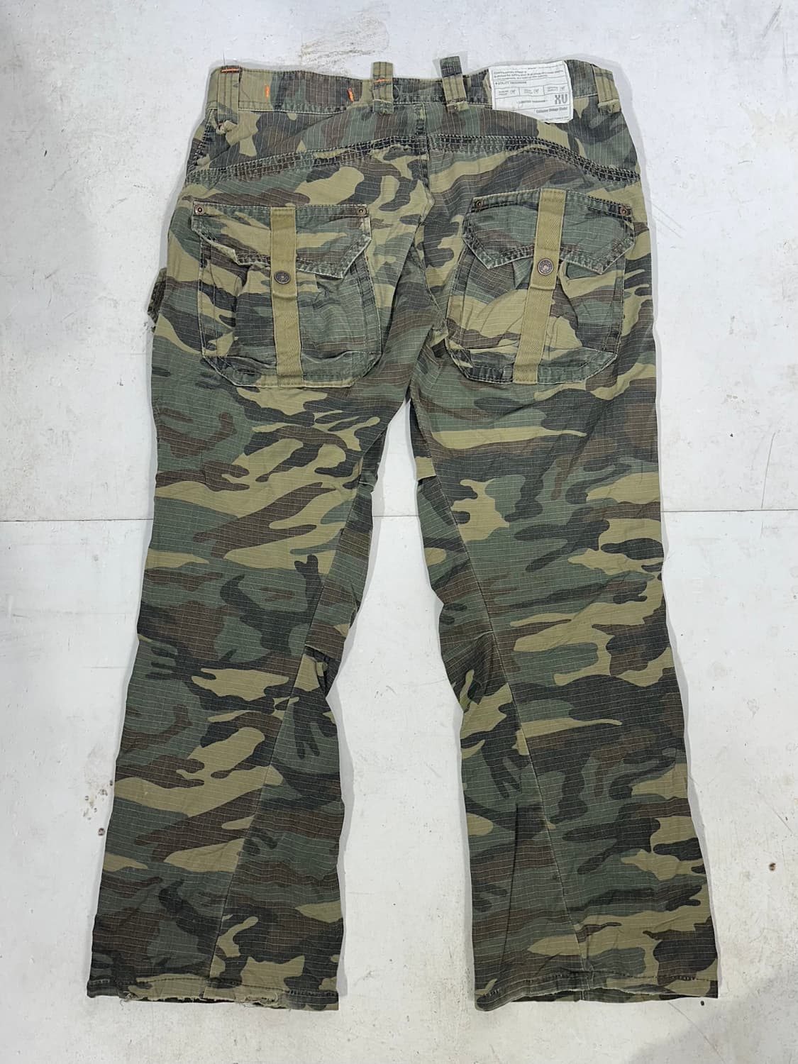 빈티지 베이지 립스타 포켓 디테일 카모 와이드 카고 팬츠 M 상품이미지5