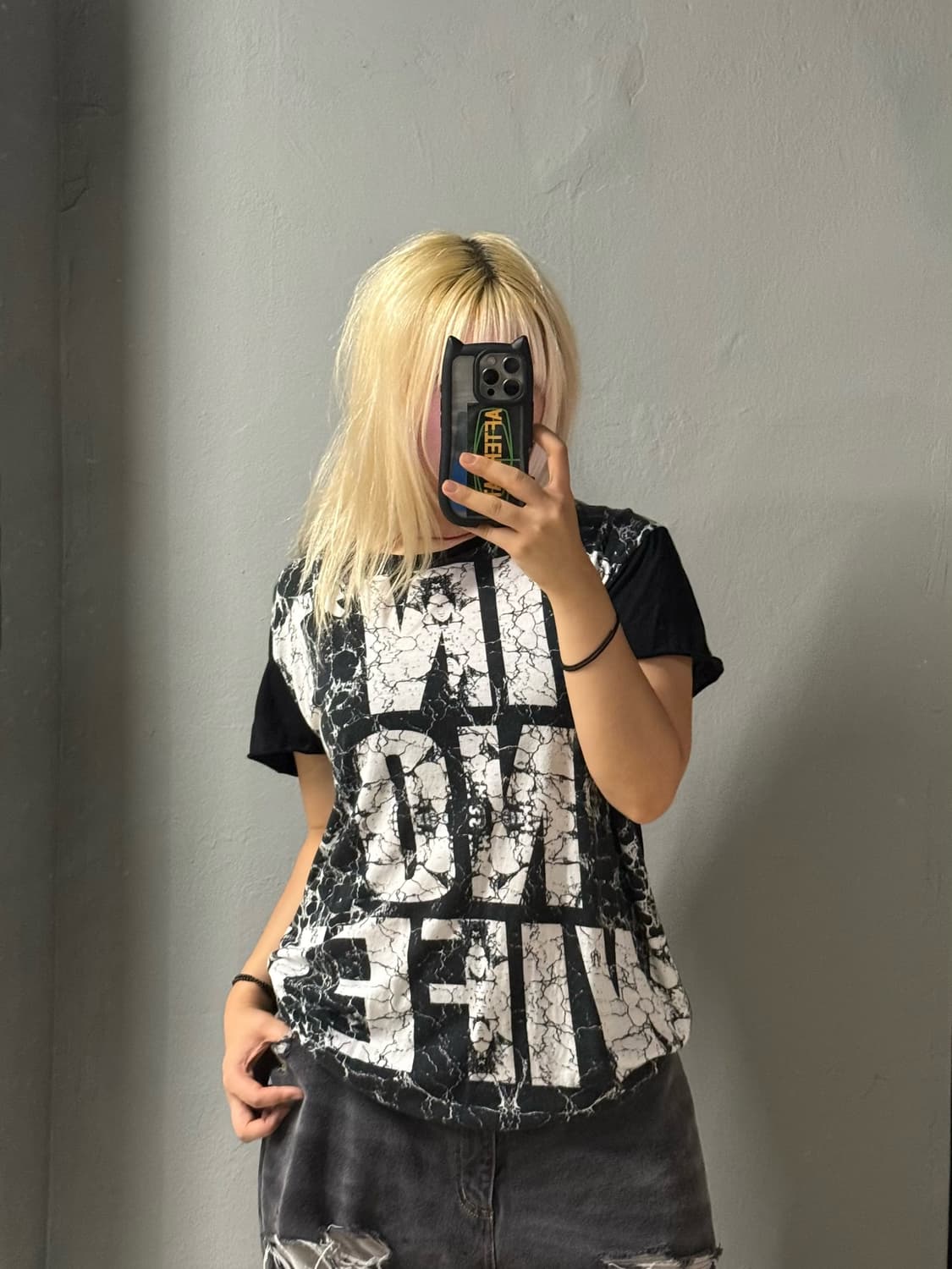 crack printing & lettering point top 상품이미지2