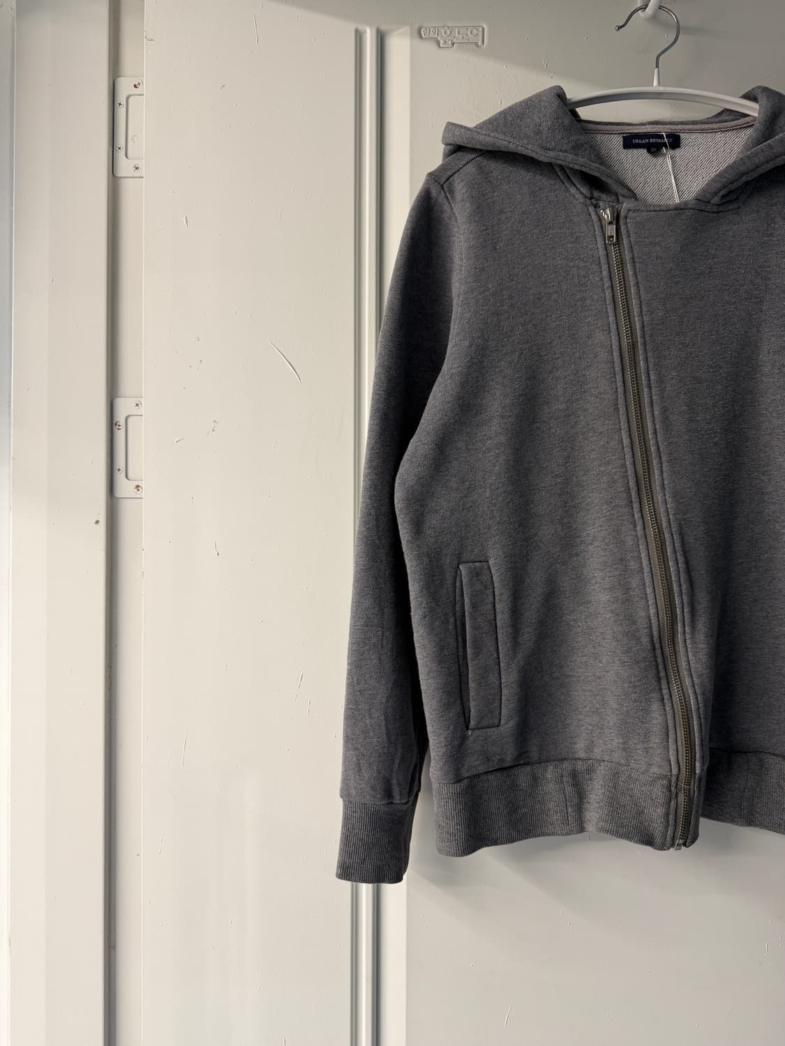 일본빈티지 그레이 사선 후드집업 상품이미지4