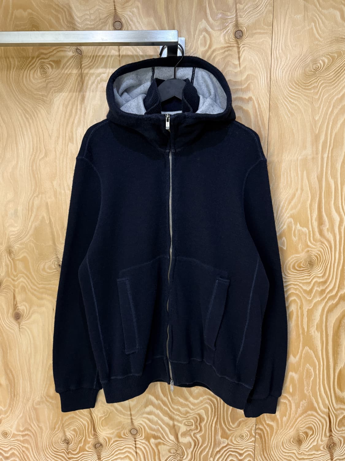 씨피컴퍼니 투웨이 울 블렌디드 니트 후드집업 상품이미지1