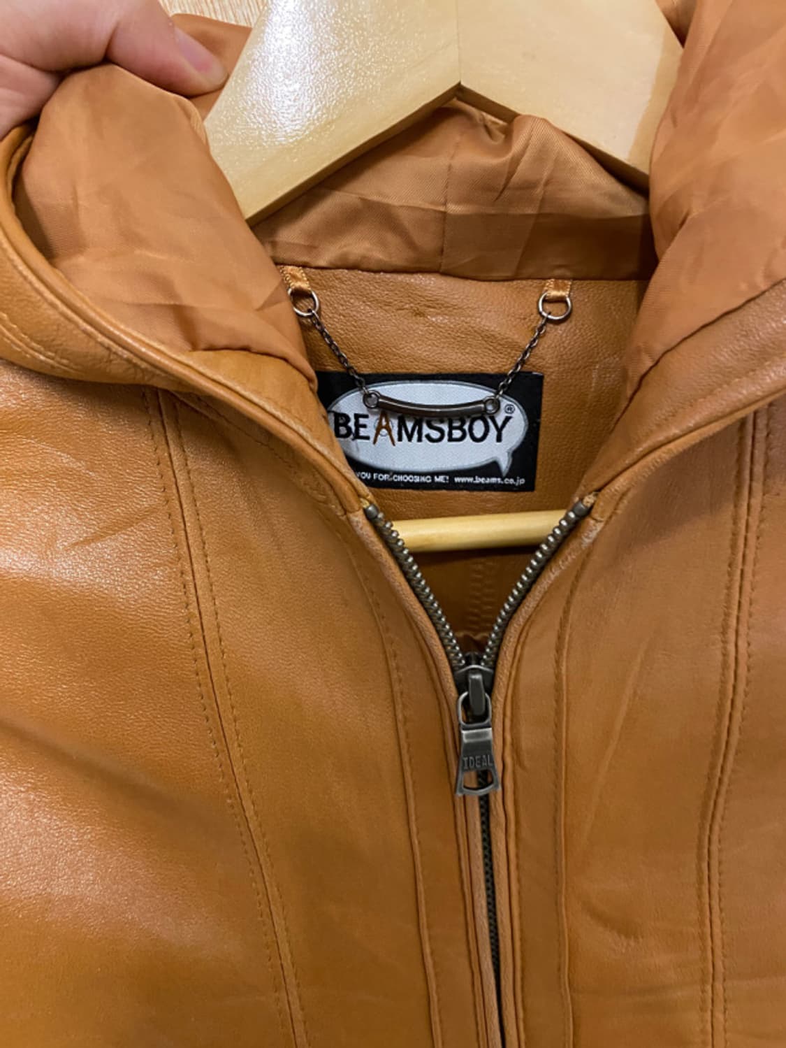 BEAMS BOY hooded leather jacket 상품이미지9