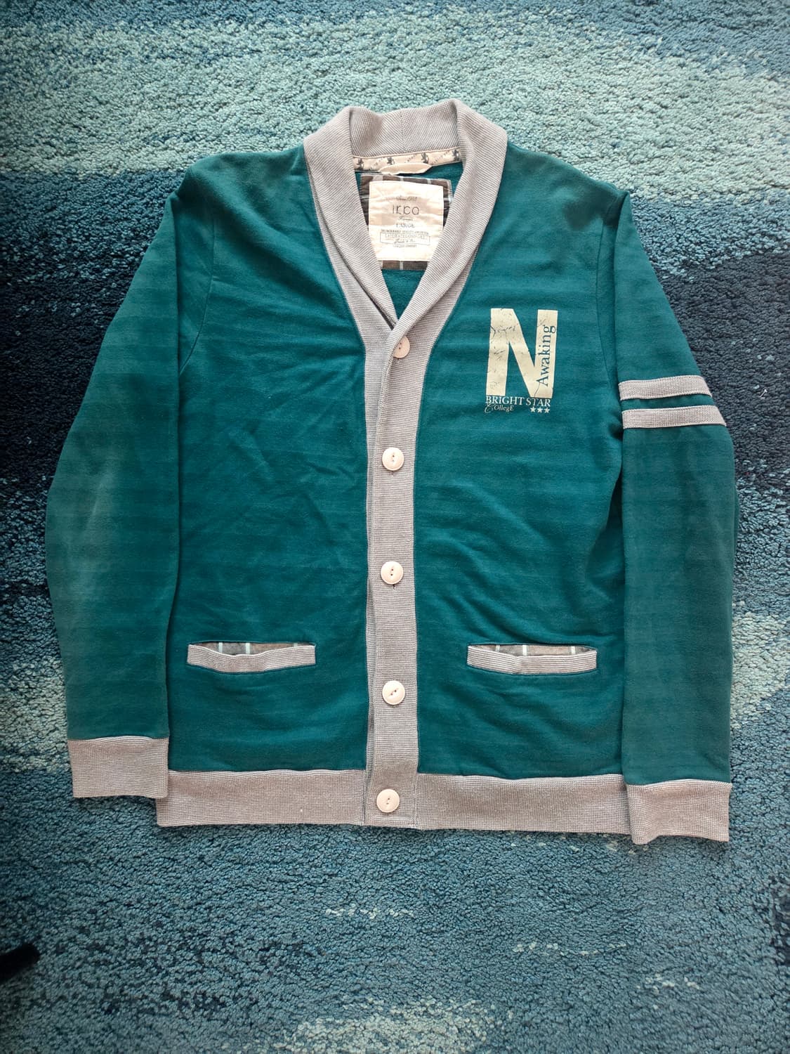Vintage  럭비 그린 가디건 Letterd Cardigan 상품이미지1