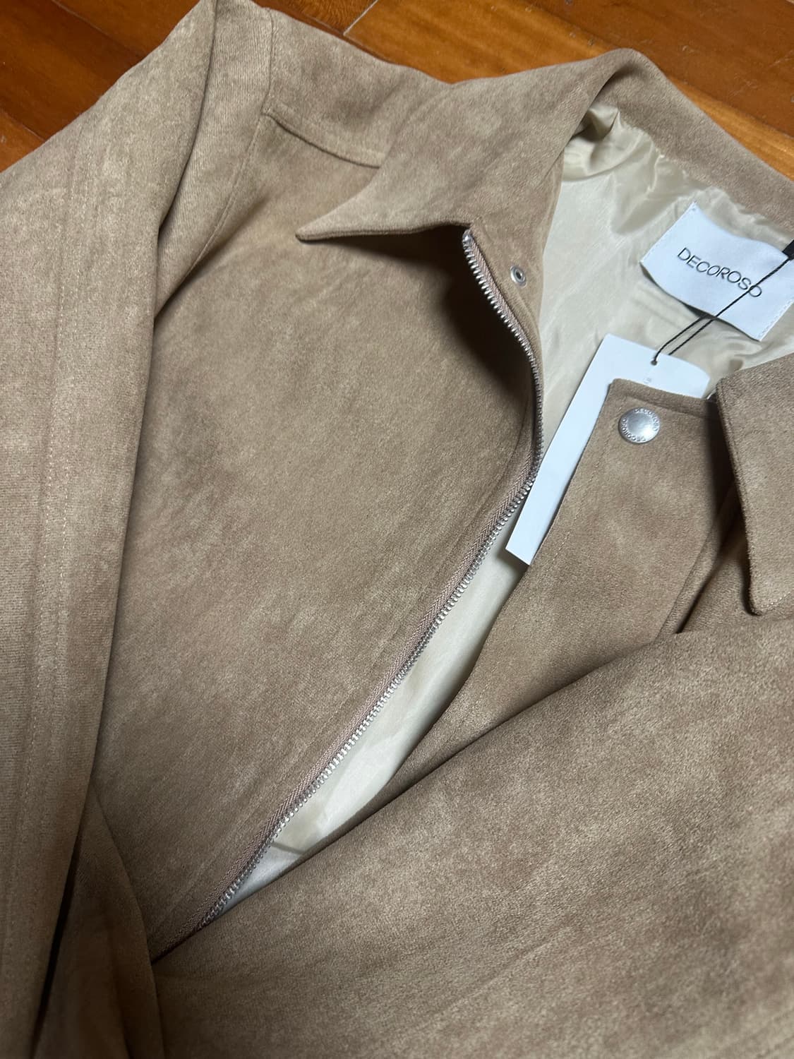 데꼬로소 스웨이드 집업 블루종 자켓 [카멜] 2 상품이미지4