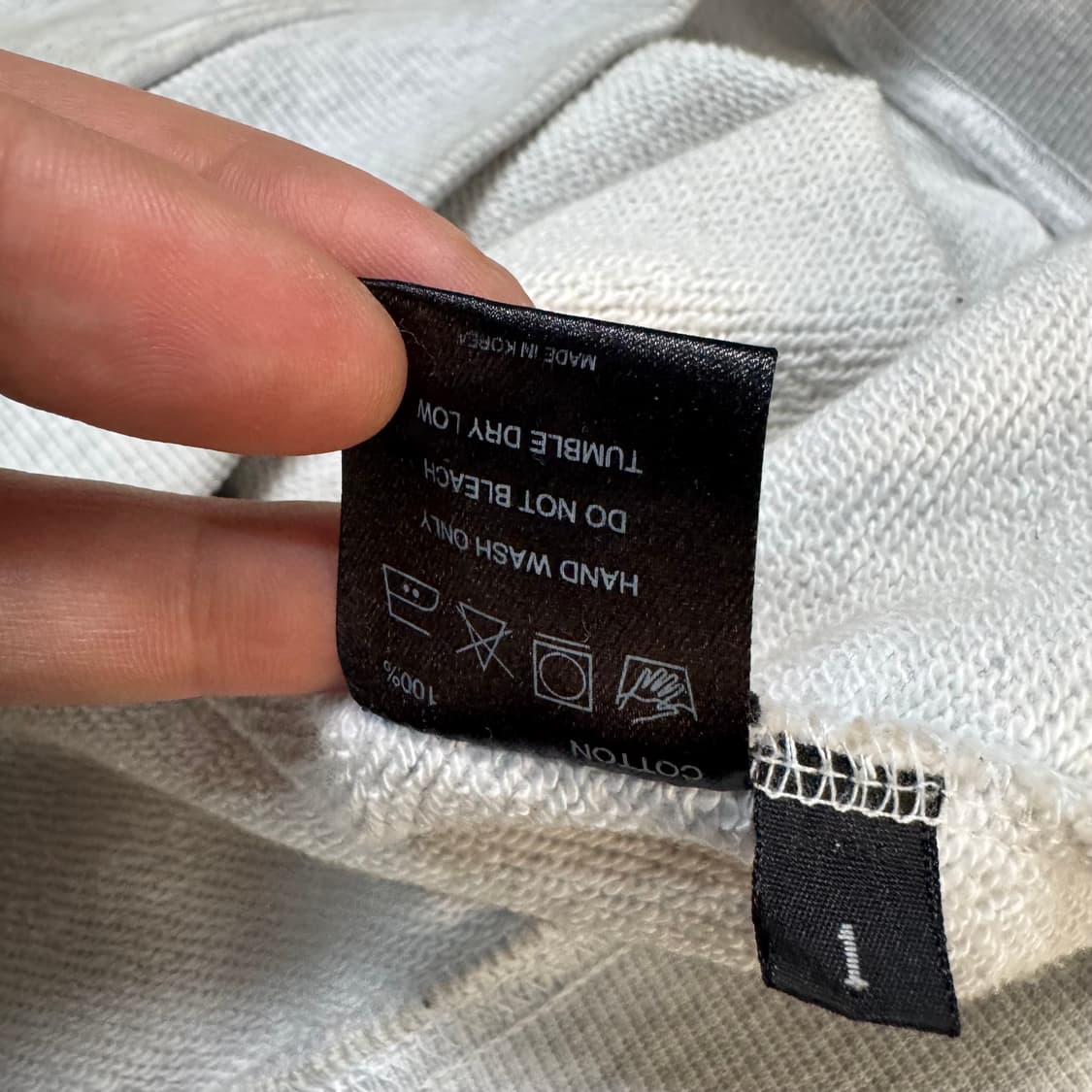 Name : 산산기어 22FW 로고 화이트 멜란지 오버핏 후드티 :)  상품이미지6