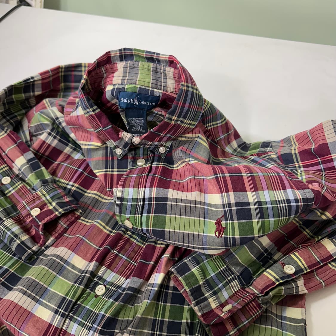 M 95 폴로 랄프로렌 멀티체크 포니로고 써머코튼 셔츠 남방 상품이미지1