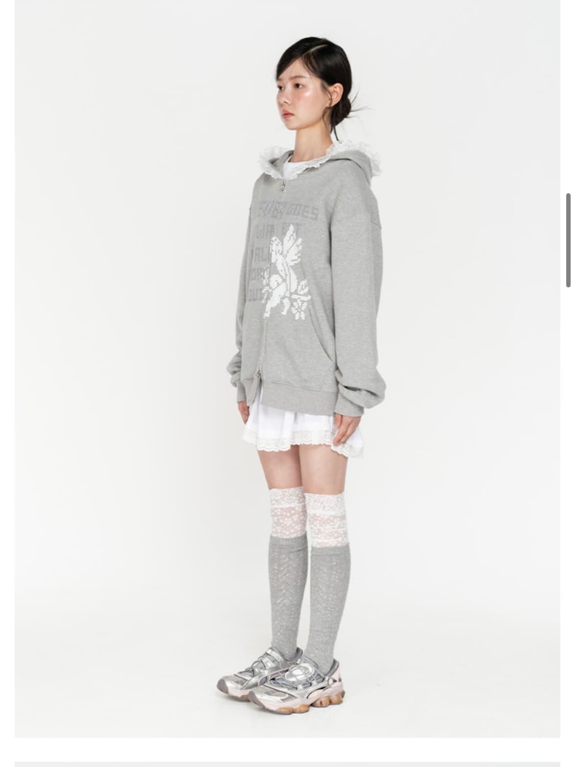 하이스쿨디스코 레이스 십자수 후드집업 상품이미지4