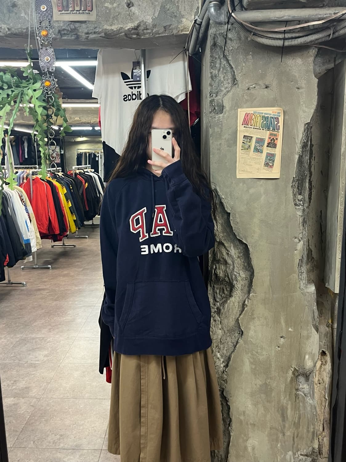 갭 레터링 후드티 네이비 L #csz1881 상품이미지2