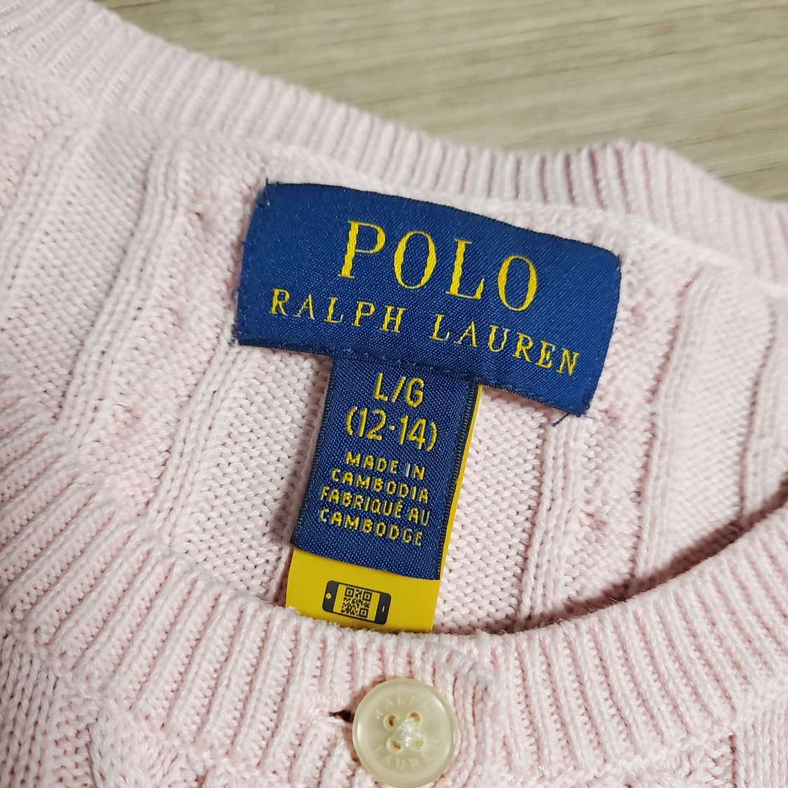 폴로 랄프로렌 꽈배기 가디건 핑크 상품이미지5